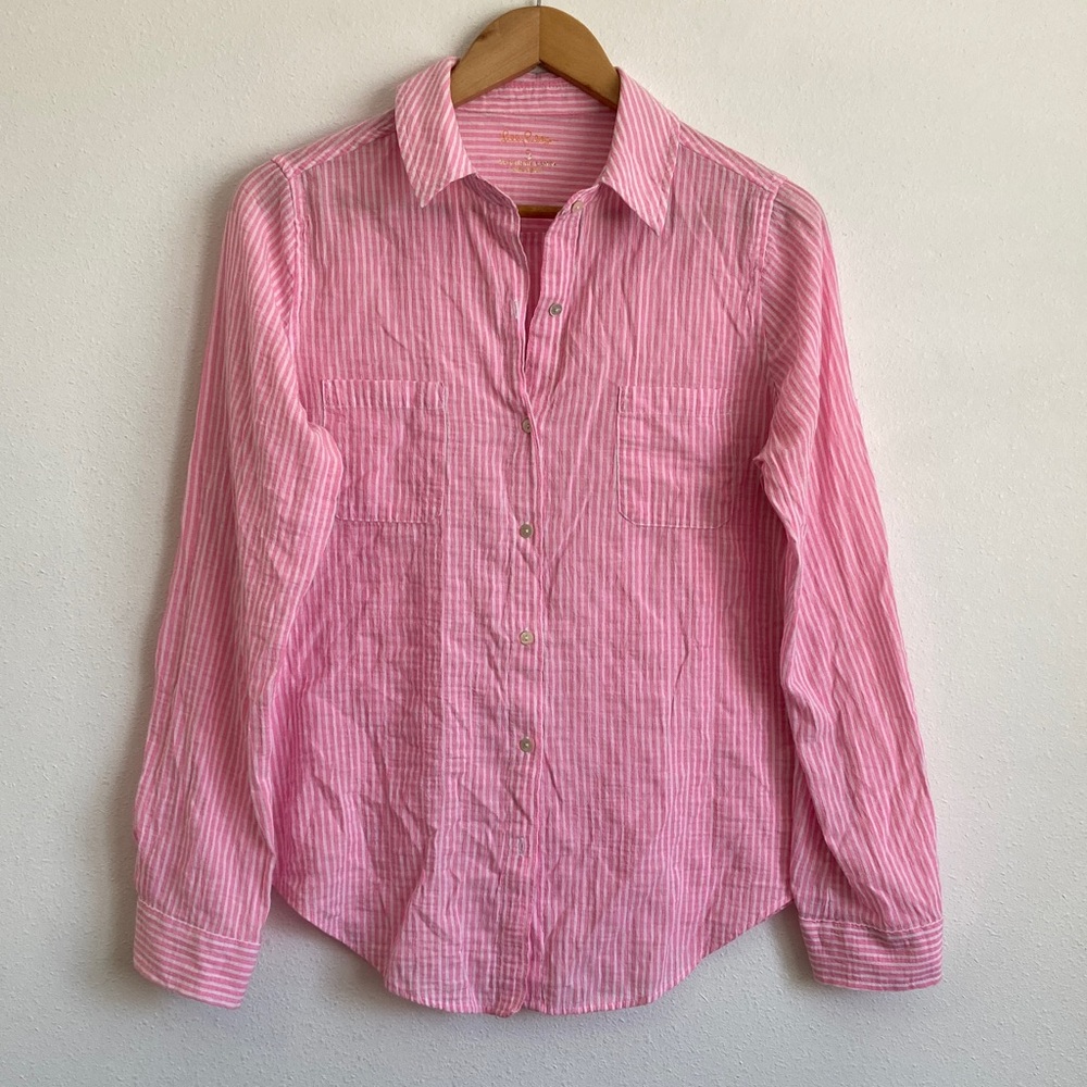 Lilly Pulitzer Pink Striped Button-Down Shirt